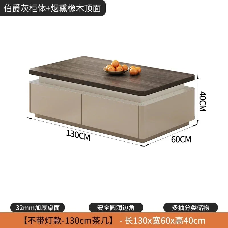 Table basse bois scandinave de luxe - 130x60x40cm