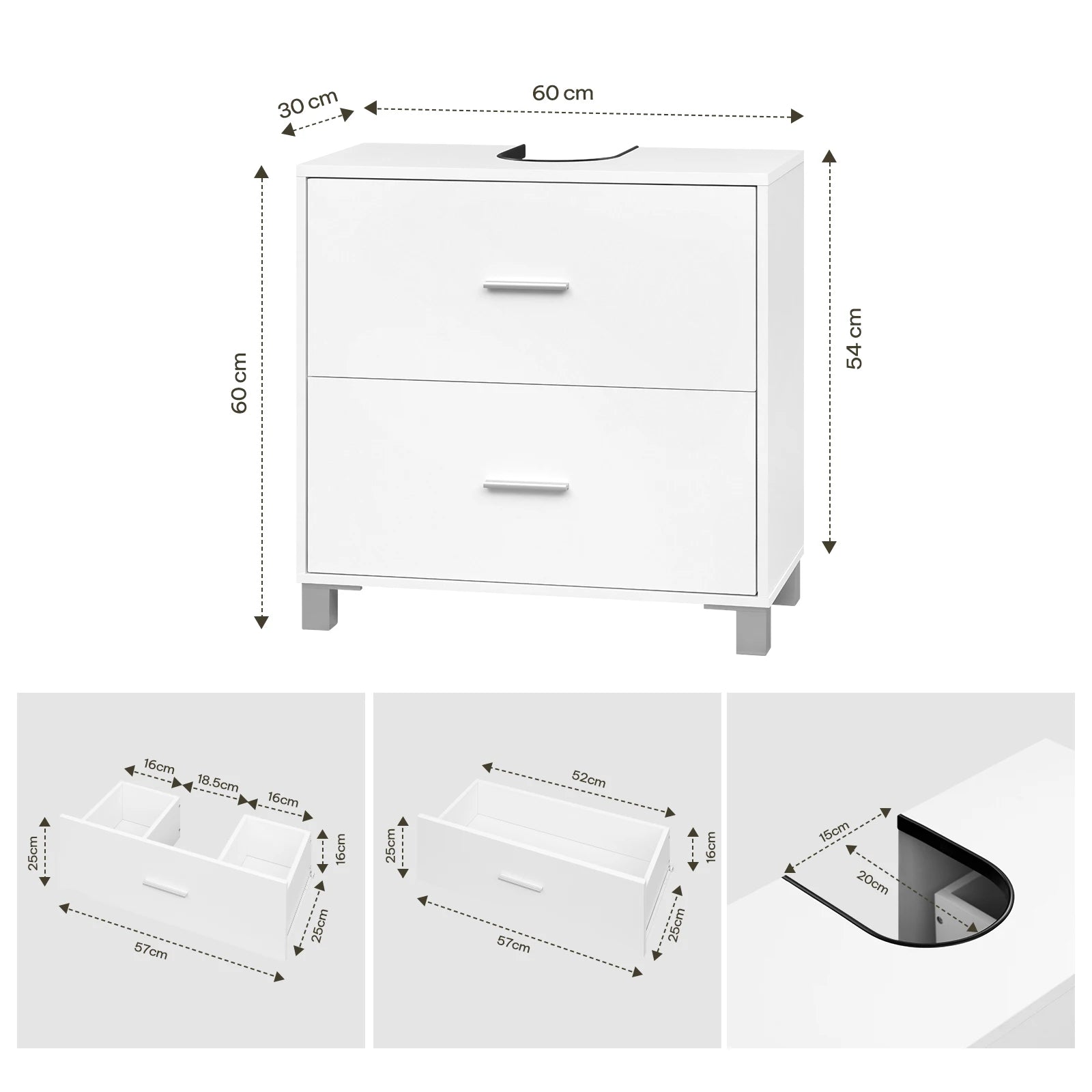 Meuble salle de bain design luxe simple 60x30x60cm -