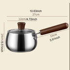 Casserole inox à thé ou café de petite taille - 12cm walnut