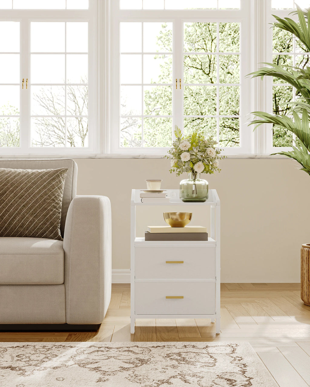 Petit table de chevet avec LED - lot de 2 ensembles -