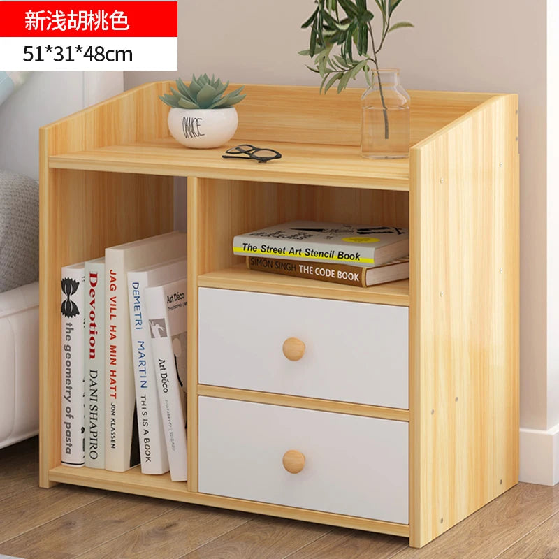 Table de nuit bibliothèque en bois - EF - 51x31x48cm