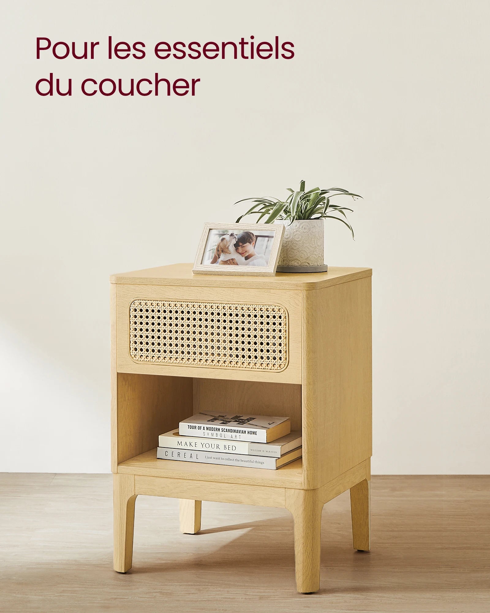 Table de nuit bois foncé - 1 pièce -