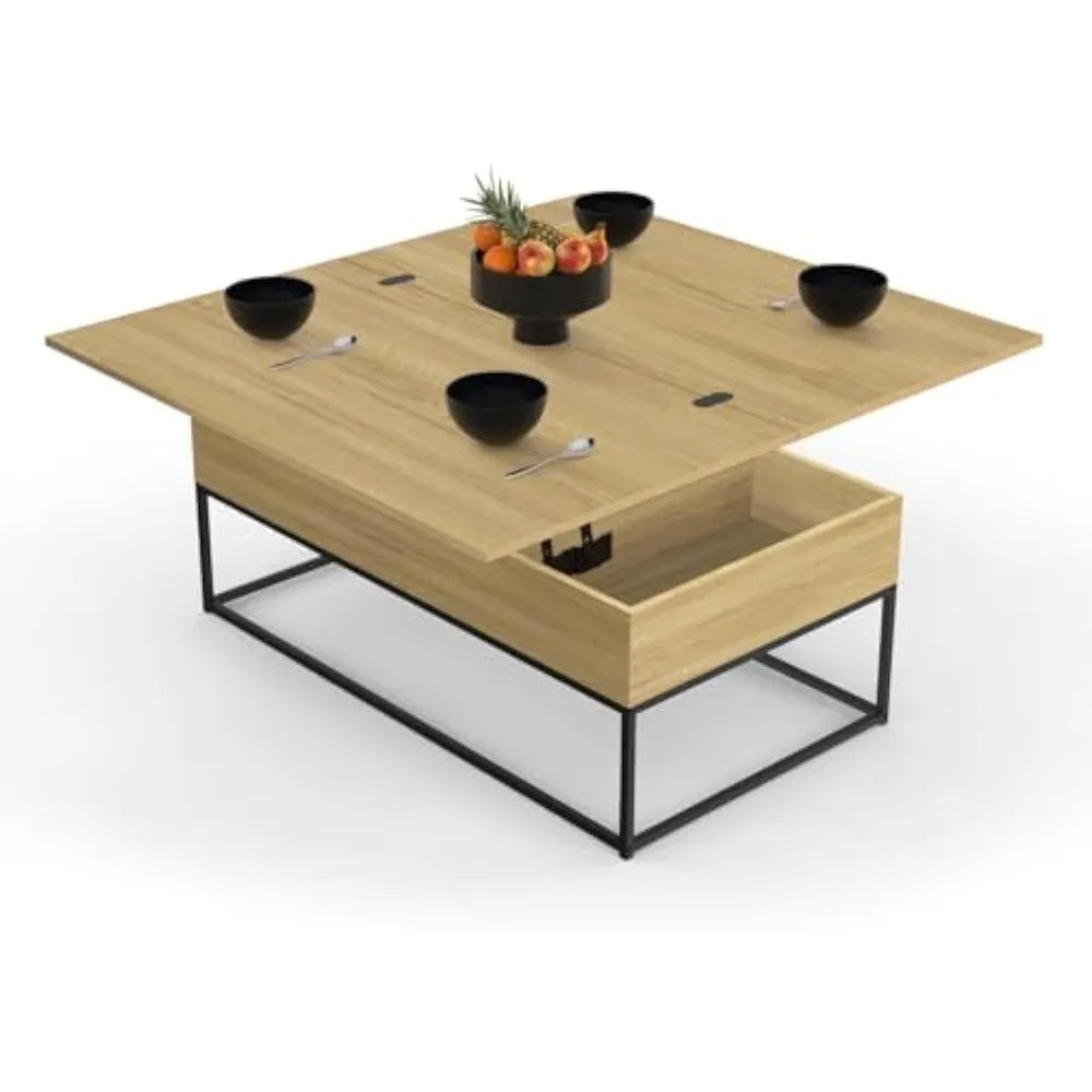 Table basse industriel au design moderne en bois -