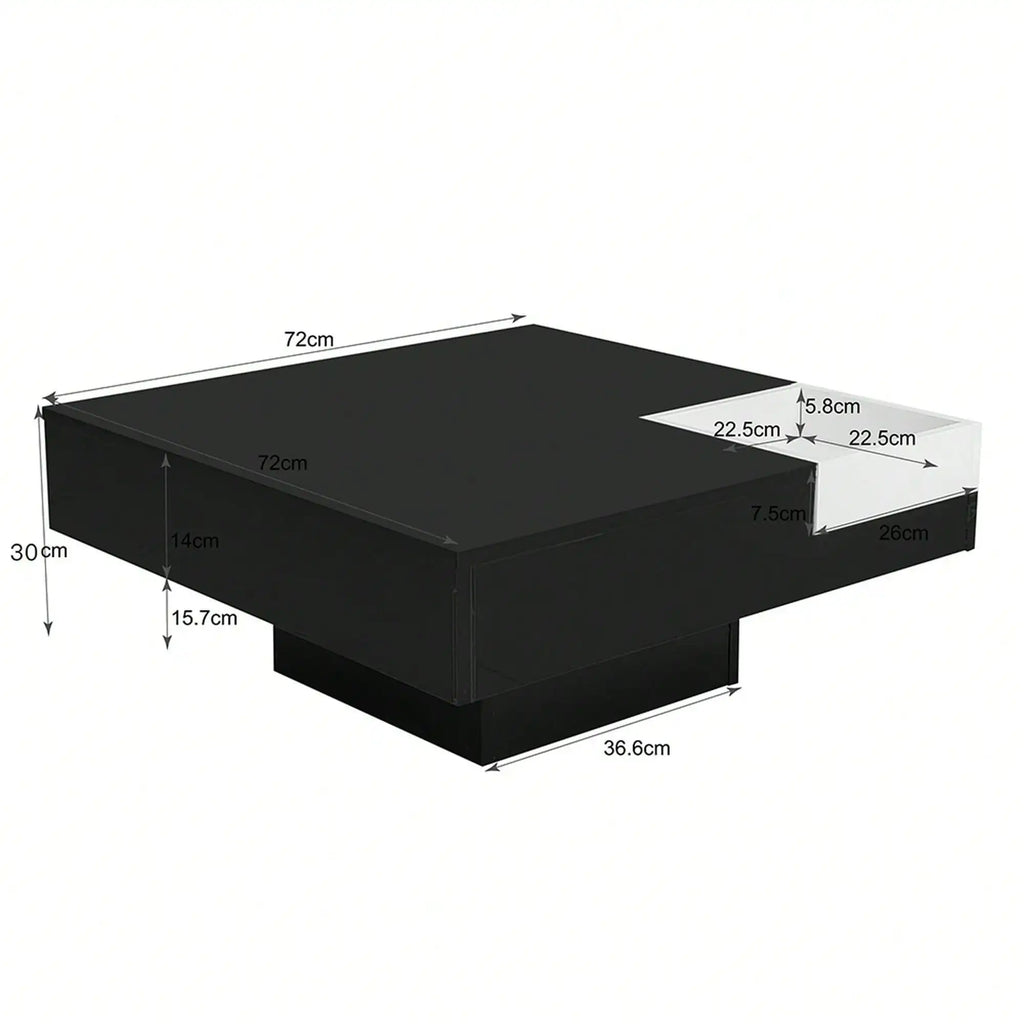 Grande table basse carrée noir -