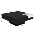 Grande table basse carrée noir -