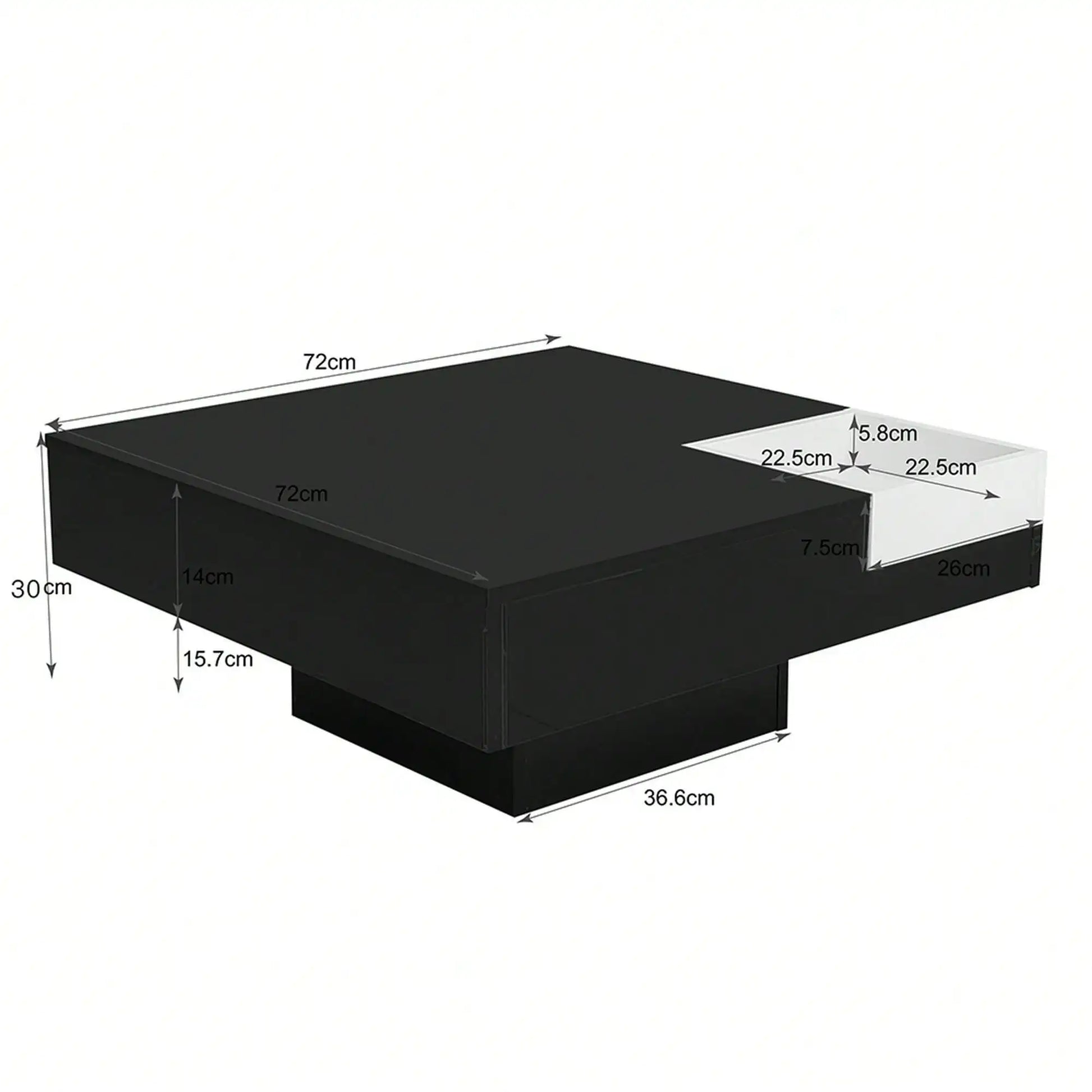 Grande table basse carrée noir -