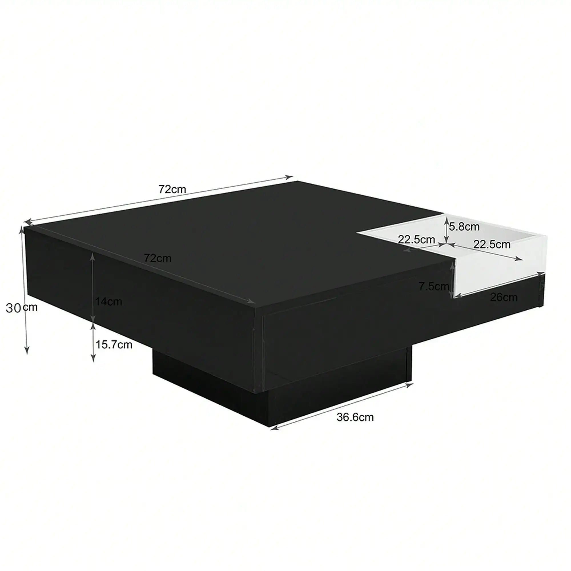 Grande table basse carrée noir -