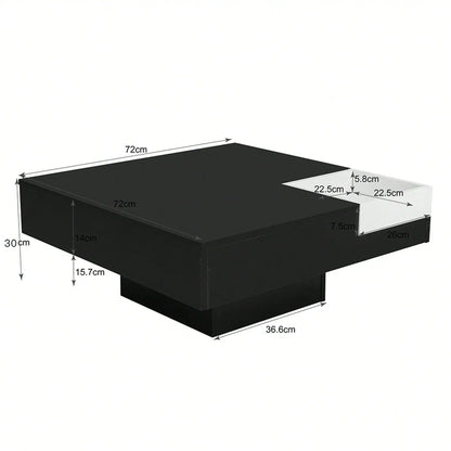 Grande table basse carrée noir -