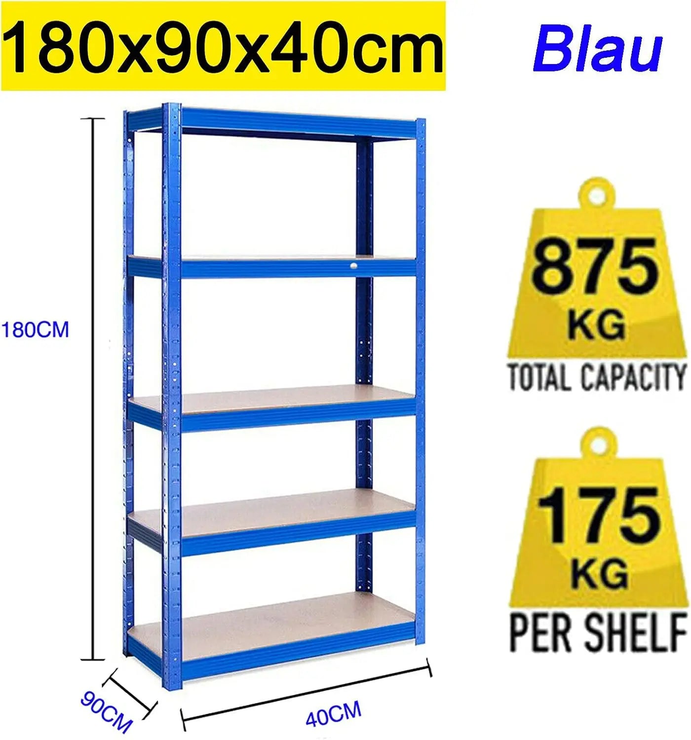 étagère garage 180x90x40cm - 180x90x40cm-B