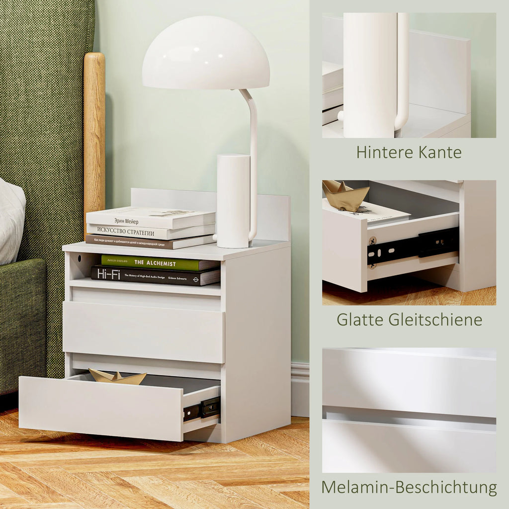 Table de chevet à suspendre de couleur blanche 40 x 32 x 50 cm -