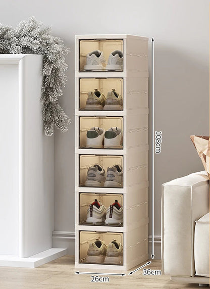 Meuble à chaussure chic cabinet multifonction - 6 lcouches