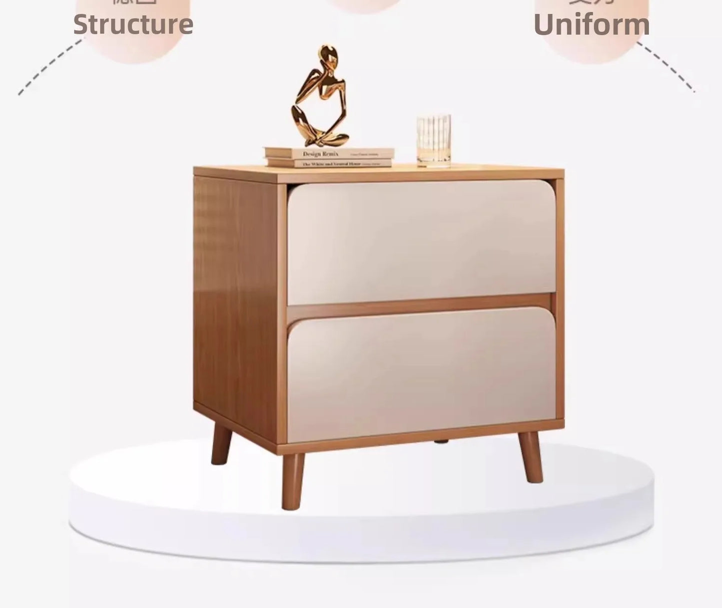 Table de nuit de rangement premium de luxe -