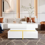 Table basse laquée brillante pour salon disponible en noir et blanc -