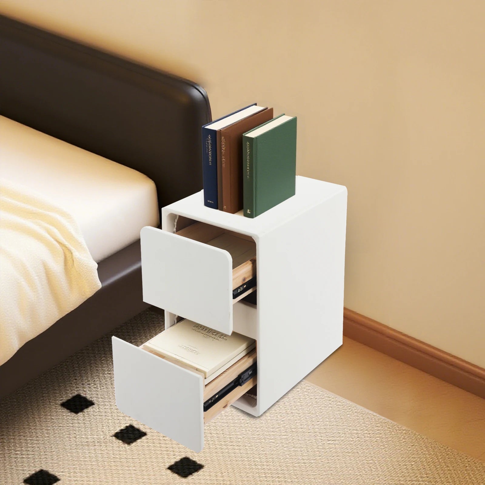 Table de nuit étroite et résistante à l'usure avec 3 tiroirs -