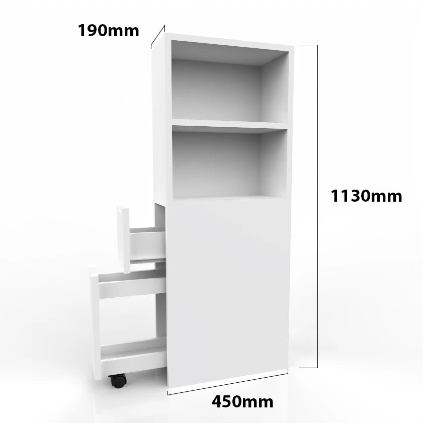 Meuble de rangement salon moderne étroit - Blanc Meuble de rangement