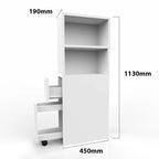 Meuble de rangement salon moderne étroit - Blanc Meuble de rangement