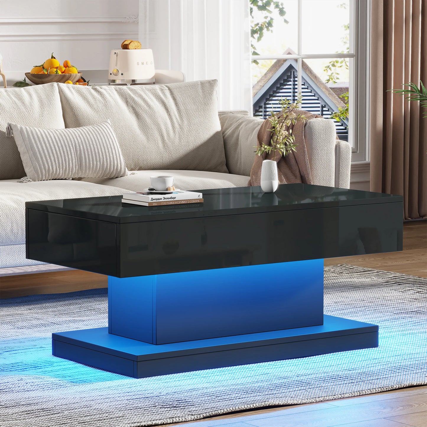 Table basse noire design moderne -
