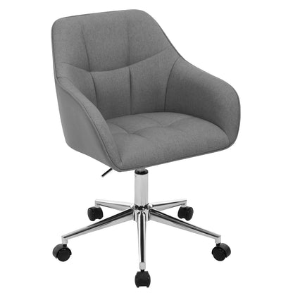 Chaise de bureau pivotante en velours - Gris Chaise de bureau