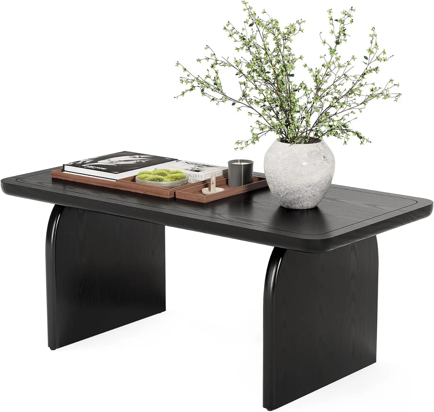 Table Basse Bois Rectangulaire pour Salon 120 x 60 x 50 cm (LxPxH) - Noir Table basse