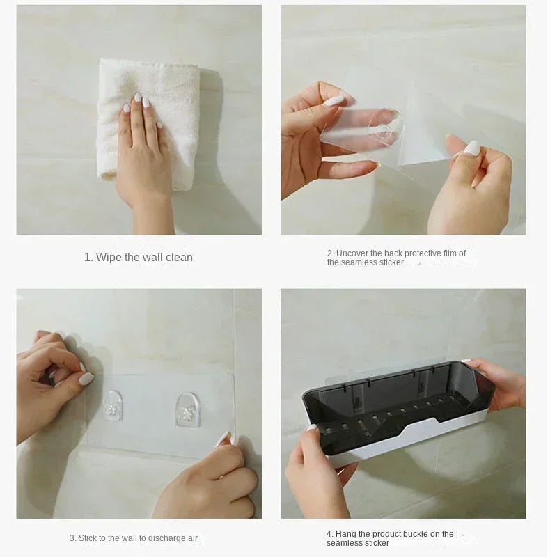 Étagère salle de bain plastique murale -