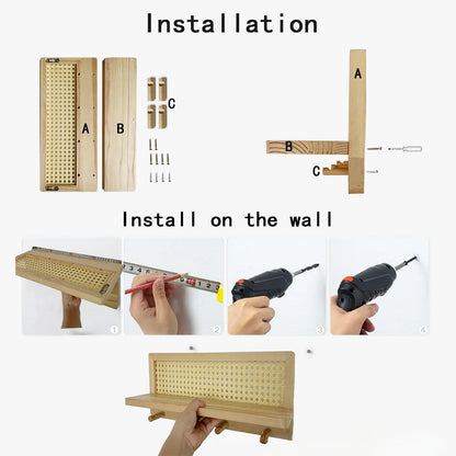 étagère bois murale porte clé et autres -