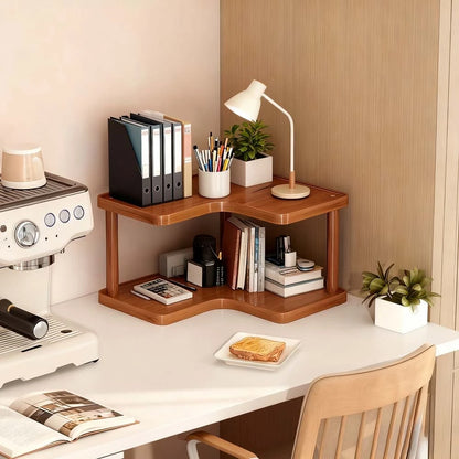Étagère café d'angle moderne en bois -