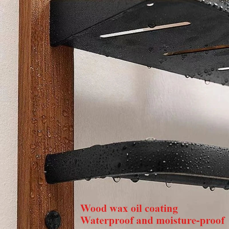 Étagère salle de bain de luxe en bois noyer -