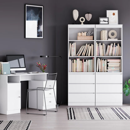 Étagère blanche bois moderne 60x35x180cm -