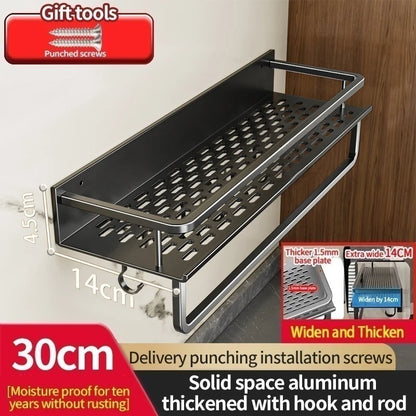 étagère cuisine noir mural - 14 Noir 30cm pole