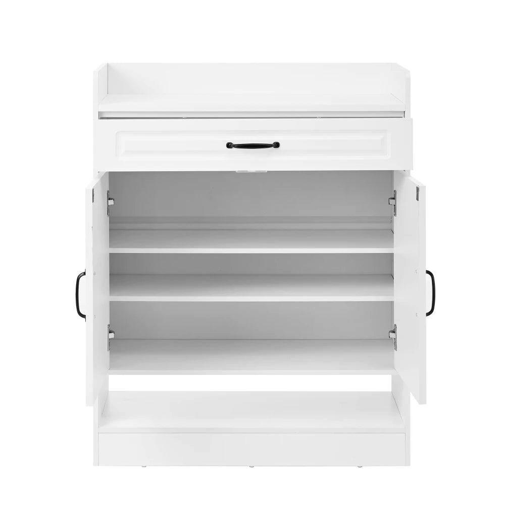 Meuble à chaussure moderne à poignées noires - 75×36×95.5cm -