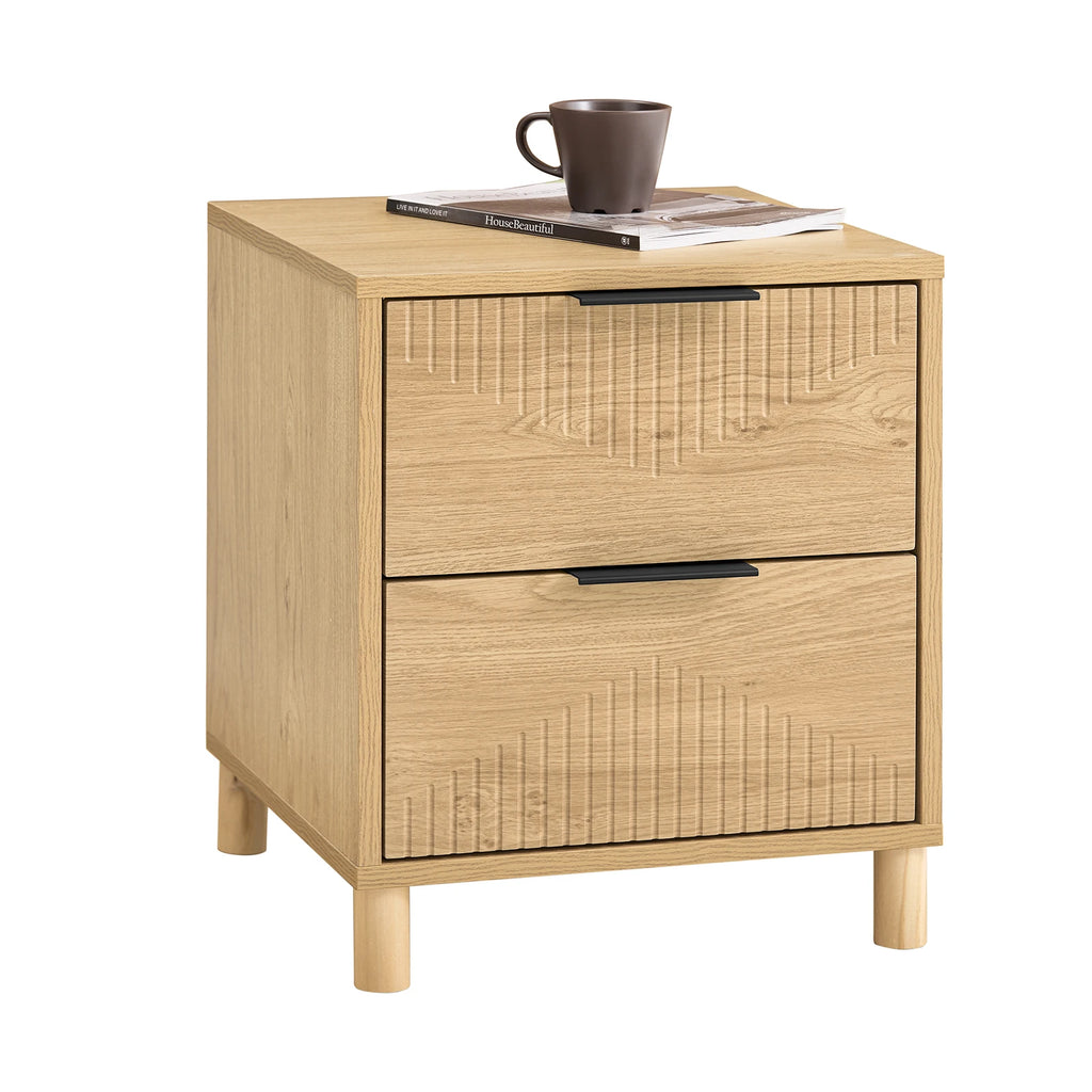 Table de chevet marron de type moderne avec tiroirs - 40x42x47 -