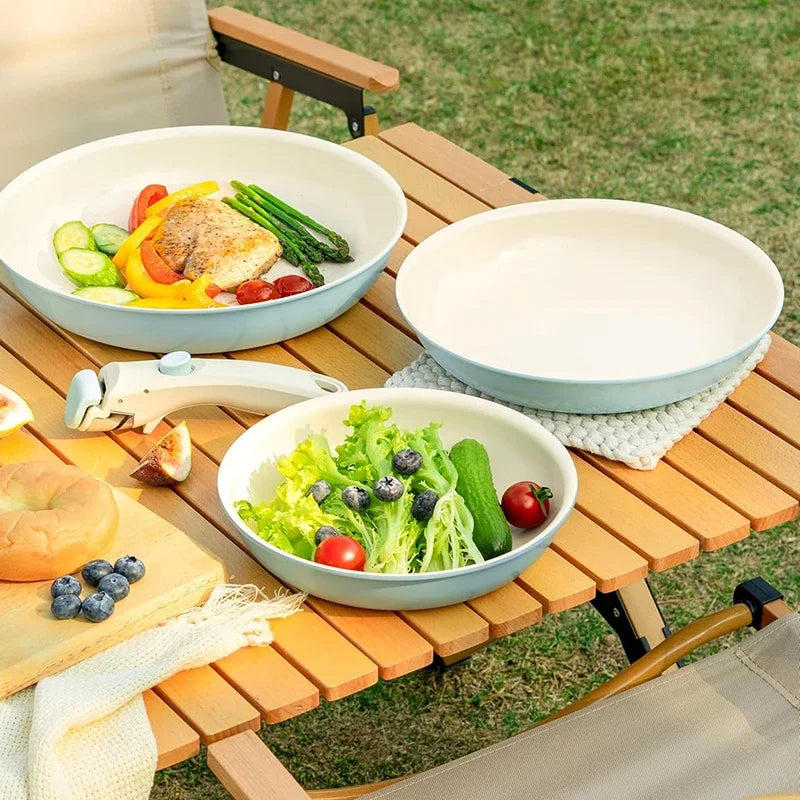 Poêle céramique manche amovible 3 pièces -