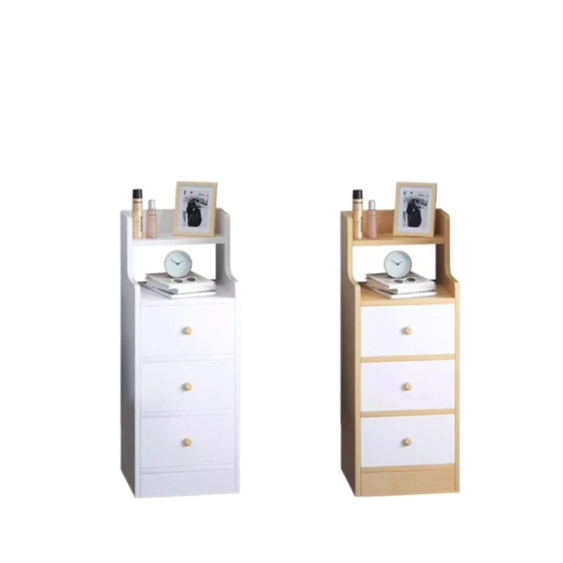 Table de chevet étroite avec tiroirs 1Pc -