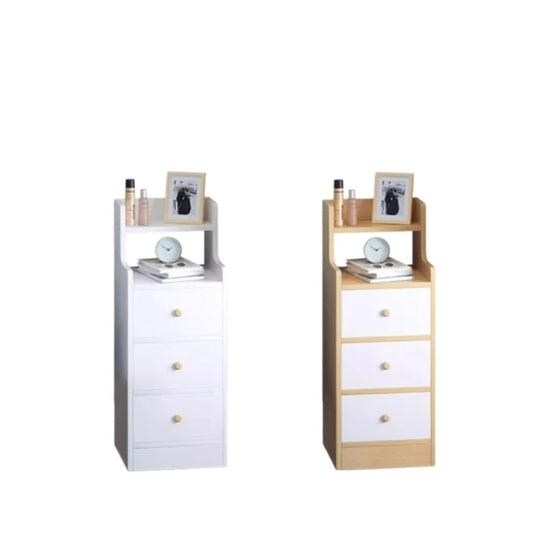 Table de chevet étroite avec tiroirs 1Pc -