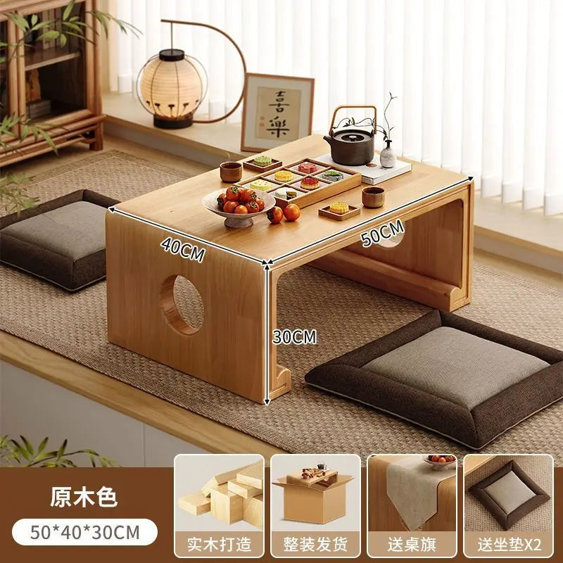 Table basse bois clair de style japonais - style1