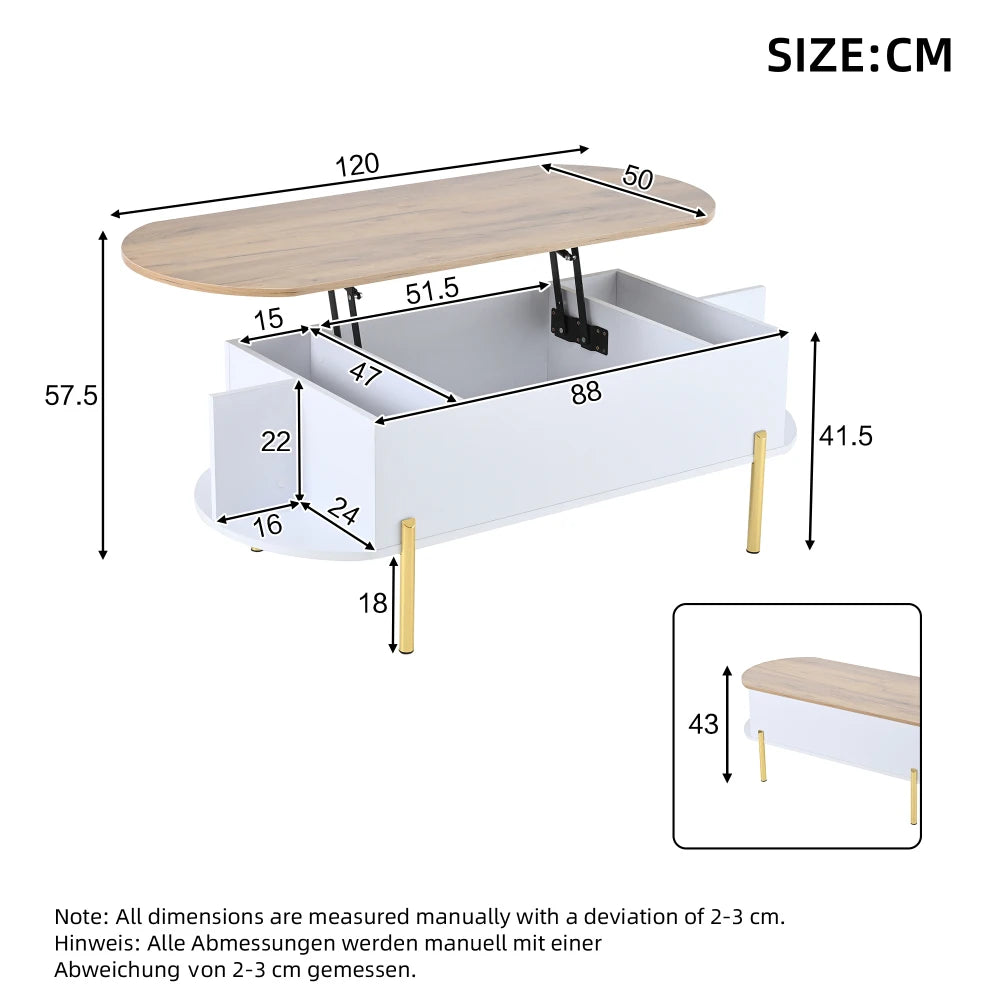 Table basse plateau relevable moderne -