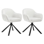 Chaise salle à manger pivotante de luxe premium 2 pièces - Cream velours Chaise salle à manger