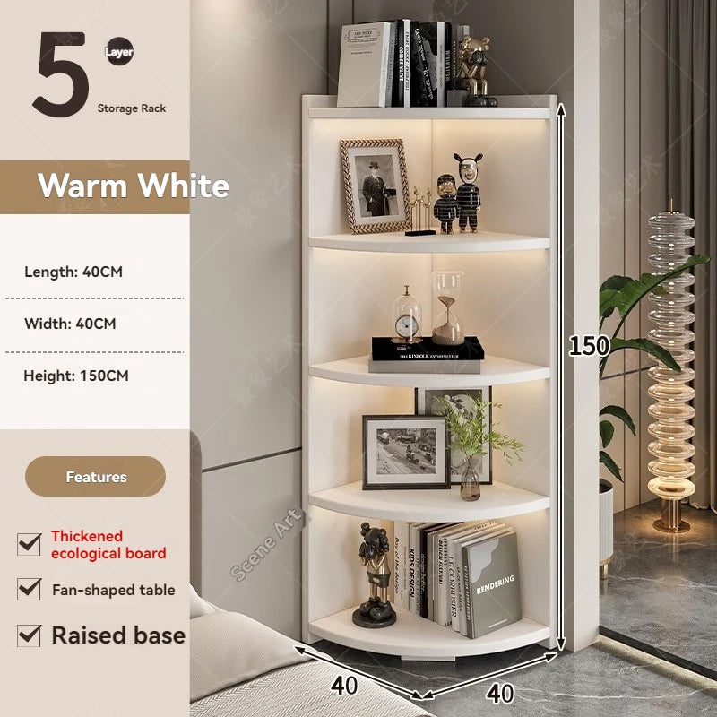 Étagère d'angle bois massif en forme d'éventail - AD