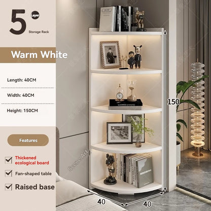 Étagère d'angle bois massif en forme d'éventail - AD