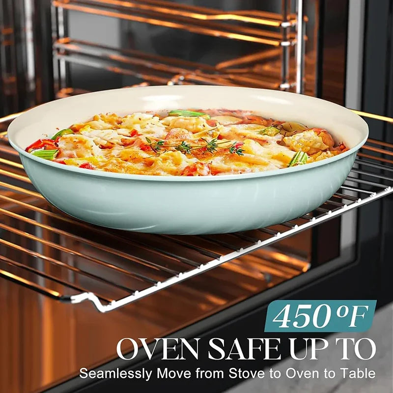 Poêle céramique manche amovible 3 pièces -