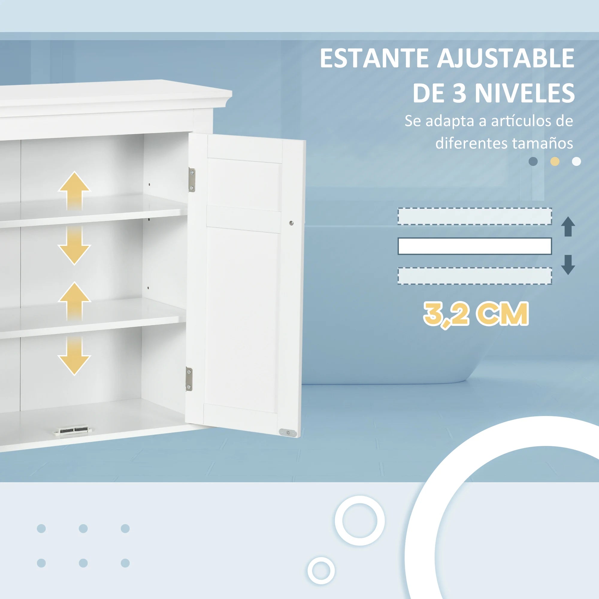 Petit meuble de rangement chambre de couleur blanche 58x24x60 cm -