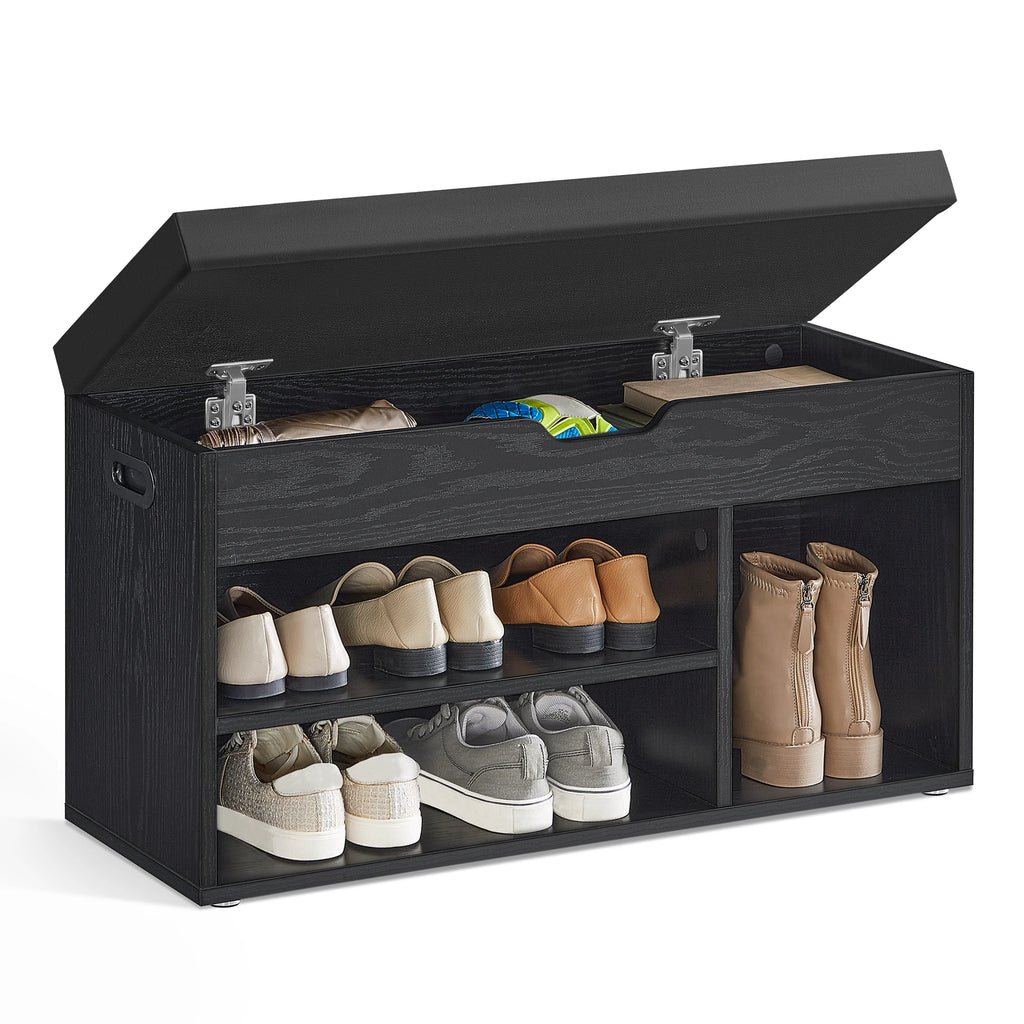 Meuble à chaussure avec banc de rangement et assise rembourrée -