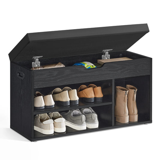 Meuble à chaussure avec banc de rangement et assise rembourrée -