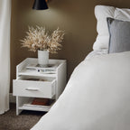 Table de chevet moderne simple 1 tiroirs blanc -. 38x45x36cm -