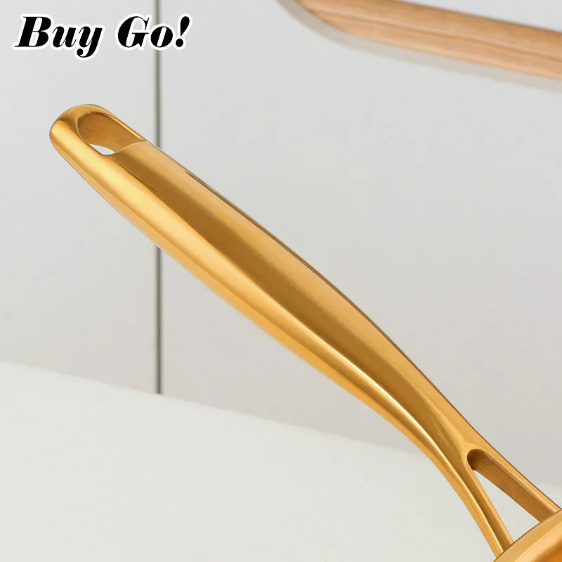 Poêle inox haut de gamme doré -