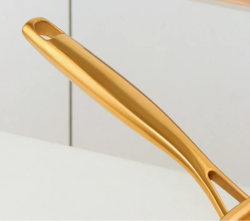 Poêle inox haut de gamme doré -