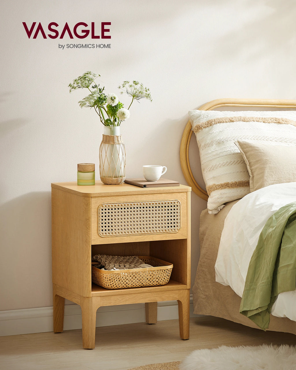 Table de nuit bois foncé - 1 pièce -