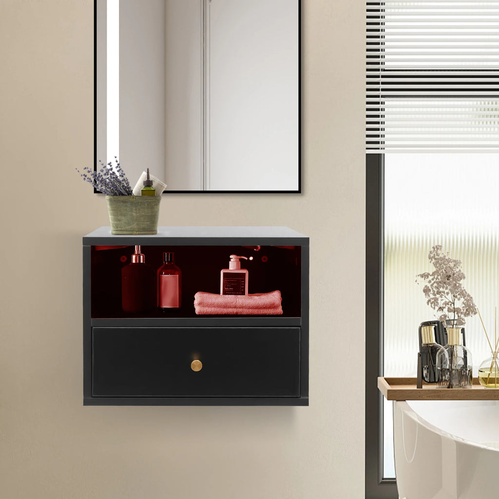 Table de nuit métal et panneaux de particules - 45*30*35cm -