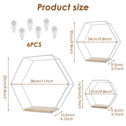 étagère murale en métal 3Pcs -