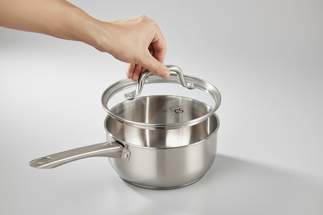 Casserole inox 1 litres avec couvercle -